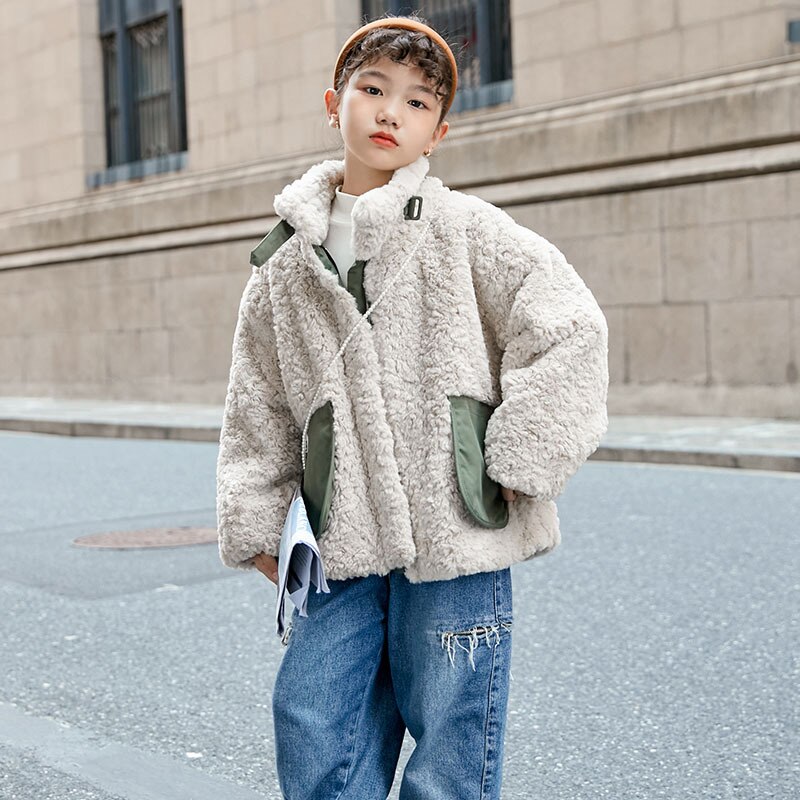 8 10 jahre Herbst Winter Mädchen Pelz Mantel Übergröße Jacken jugendlich Mädchen Outfit