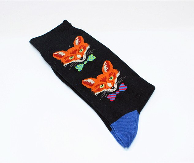 Hommes chaussettes dessin animé singe renard pingouin affaires genou-haute chaussettes drôle personnalité équipage chaussettes heureux chaussettes Harajuku Chaussette: 4