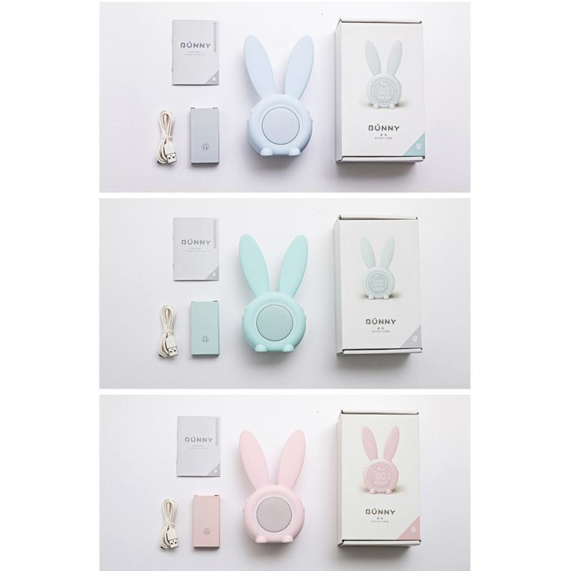 Children Portable Cute Rabbit Clock Led Sound Night Light Cartoon Clock Candy Color Table Desktop Wall Room Decoration