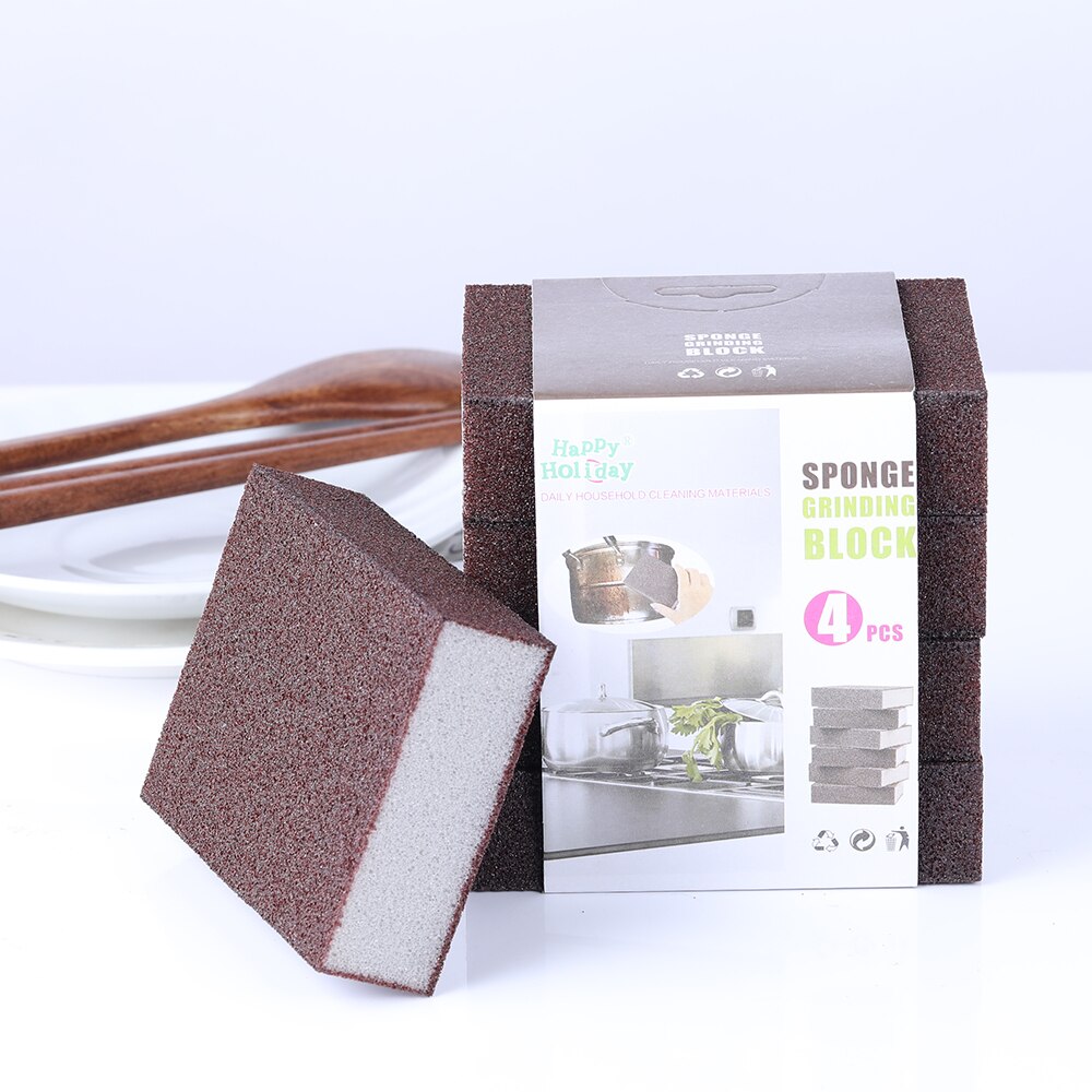 1/4pcs Alumina Diamond Grit+ Sponge High Density Emery Magic Sponge For Cleaning Homeware Kitchen Sponge Removing Rust Rub