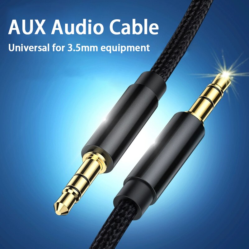 Kebiss AUX Cable Jack 3.5mm Audio Cable 3.5mm Jack Speaker Cable for Samsung Xiaomi JBL Headphones Car AUX Cord Headphone Cable