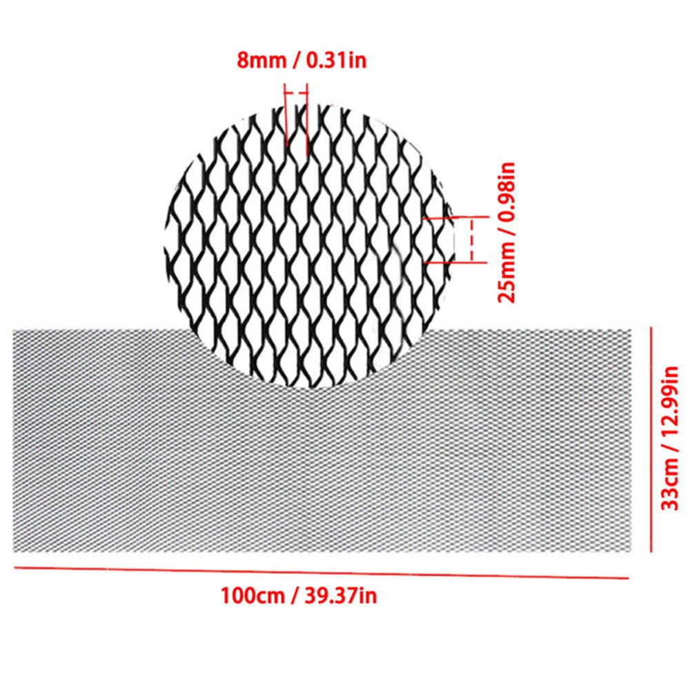 Fender mesh grill kofanger hættebeskytter udvendigt sekskant dekor aluminium