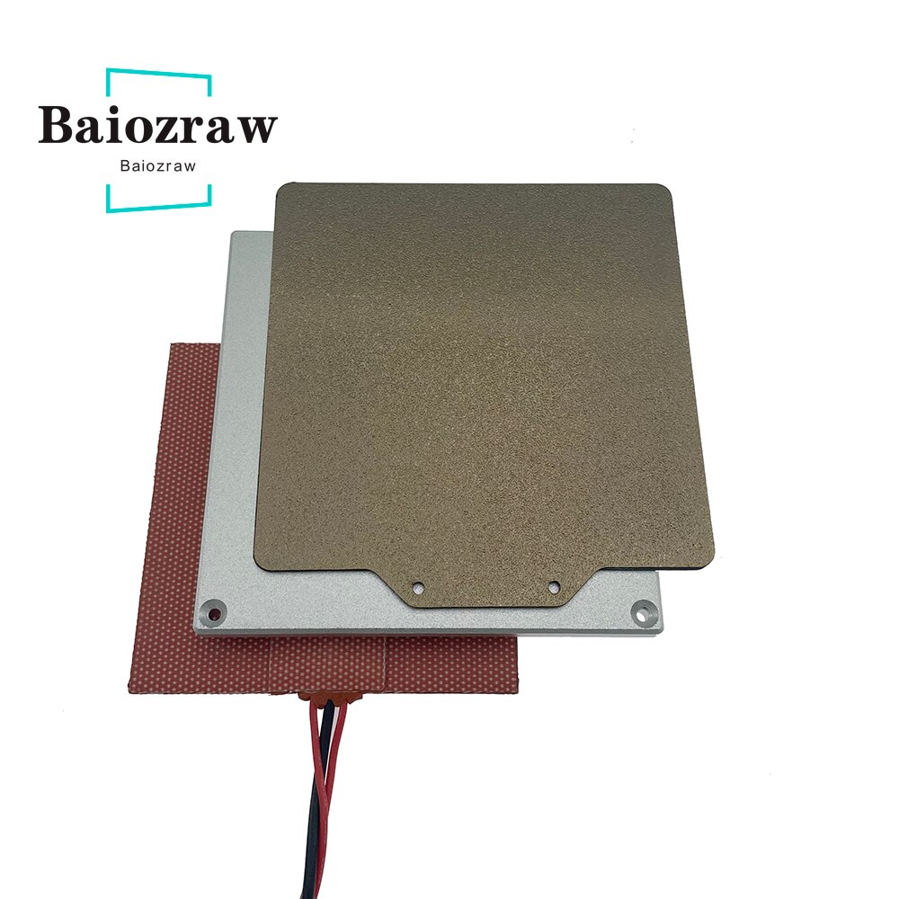 Baiozraw  v0.1 3d drucker-heizbett-set, bestehend 60w 24v silikonmatten , 120*120 aluminiumplatten und pei-stahlblech für voron (0.1 teile)