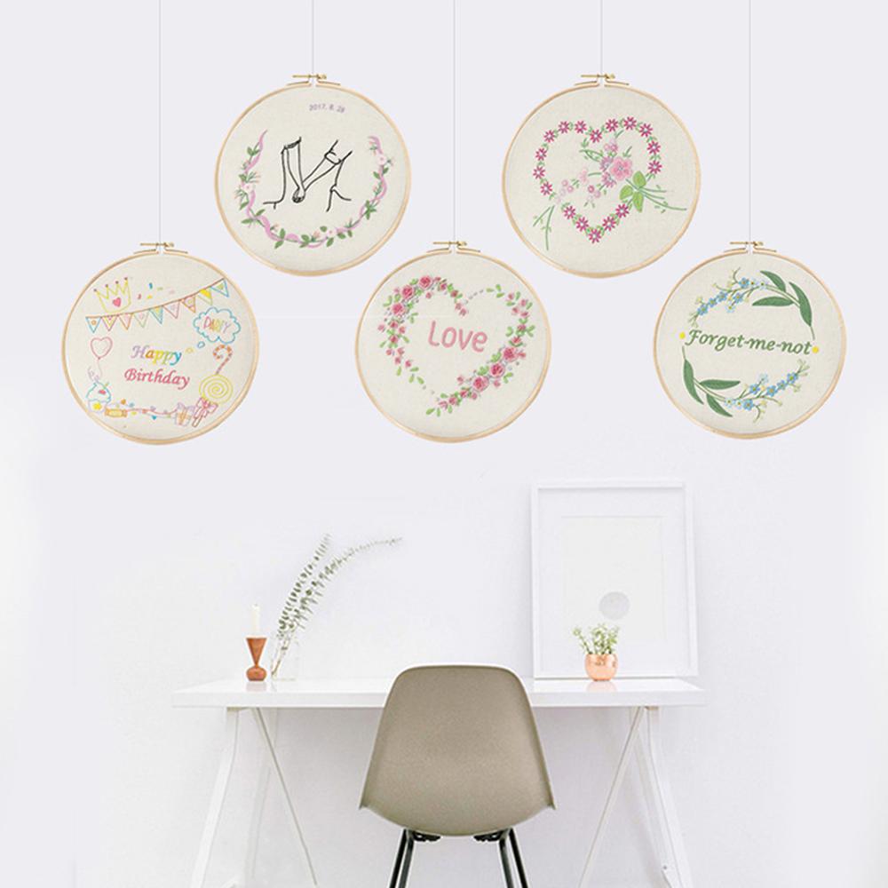 Diy bogstaver blomster broderi kit håndarbejde håndarbejde korssting kit bomuld broderi maleri broderiramme hjem indretning