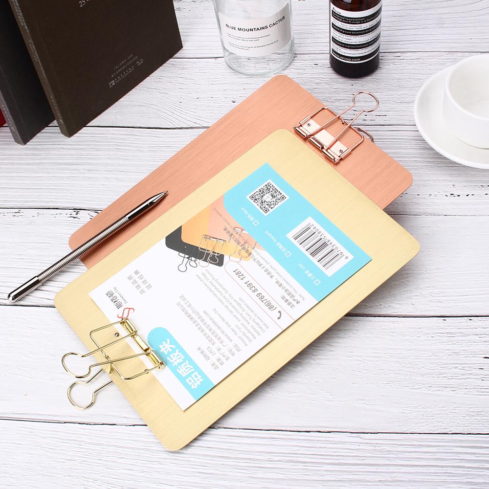 writing board clip aluminum alloy color menu A4 writing clipboard