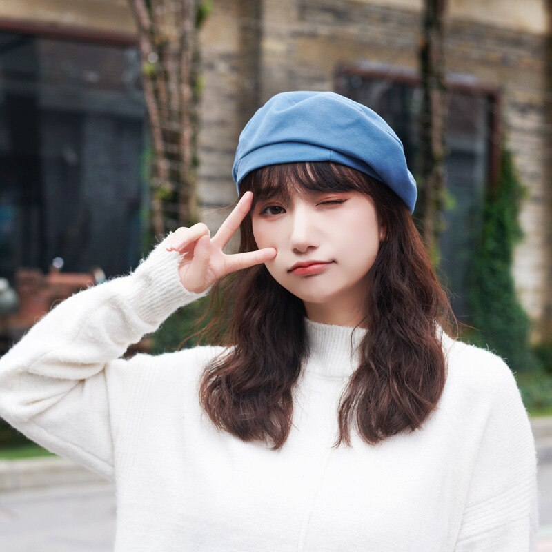 Cappelli da berretto Vintage ▾ britannici giapponesi con cappello da pittore universale per cappelli da donna in cotone a strisce regolabili