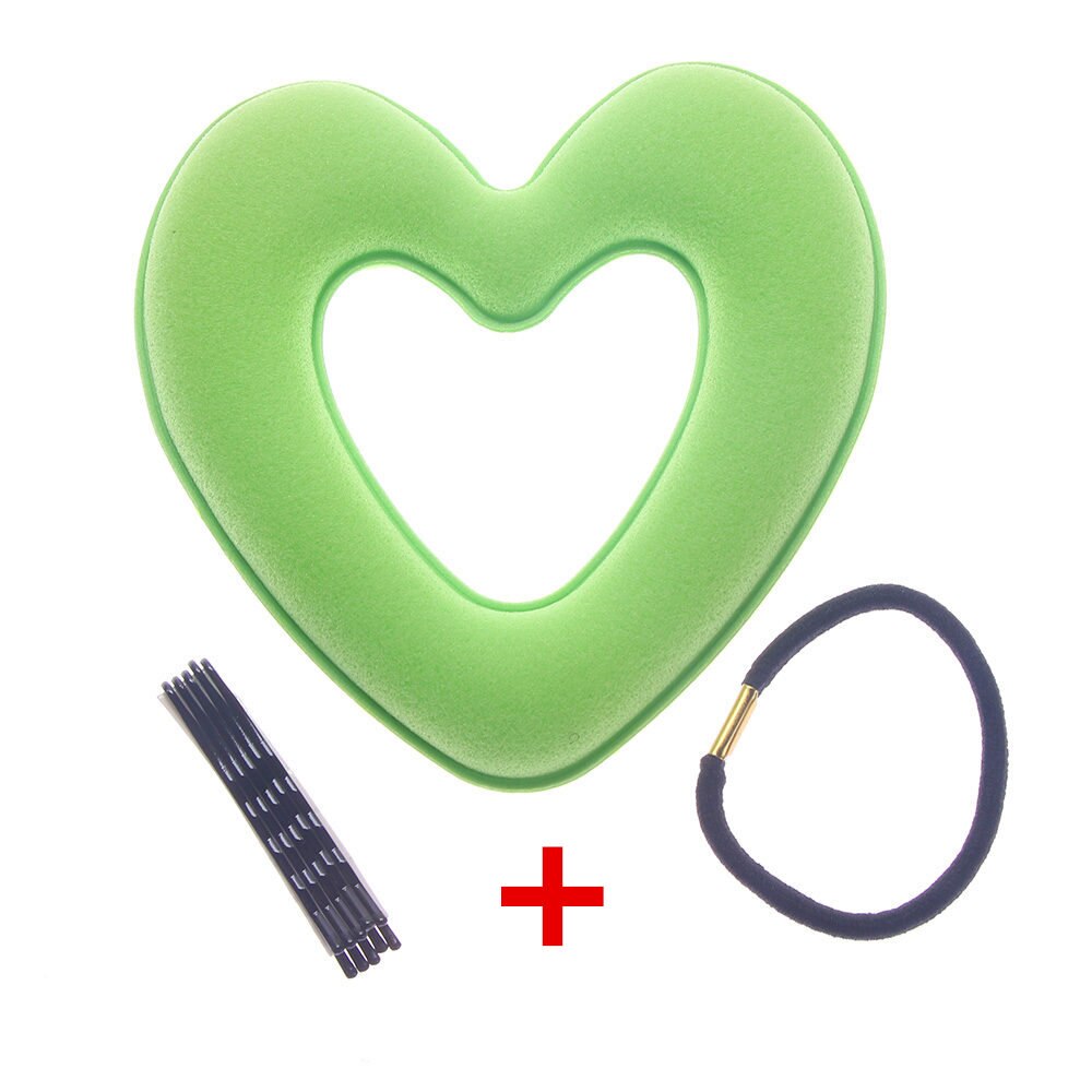 1einstellen Haar Krapfen Brötchen Herz Hersteller Heißer Magie Schaum Schwamm Headwear disk Haar Gerät Brötchen Updo Zubehör Haar Werkzeug: Grün