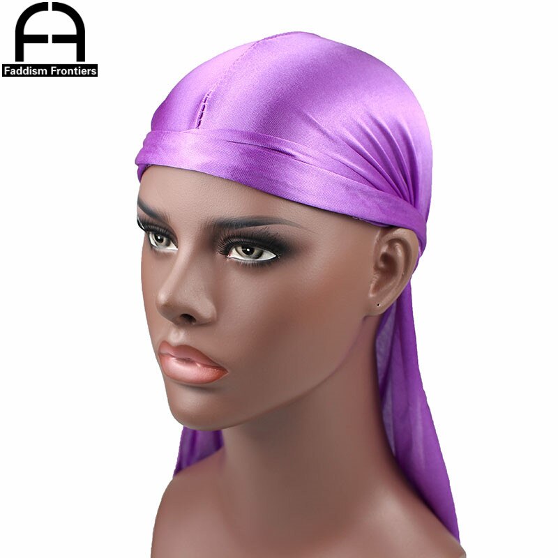 Perruques Turban en Satin Durag pour homme | Couvre-chef de motard, bandeau de luxe, chapeau Pirate, accessoires pour cheveux,: VIOLET