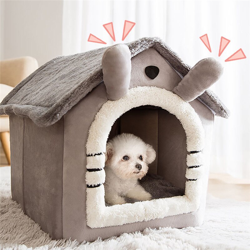Casa para gatos, cama para mascotas, casa para perros para las cuatro estaciones, cálida, lavable, antideslizante, accesorios para gatos, suministros para perros cama perro casa para perro cama casita para perro pequeñ