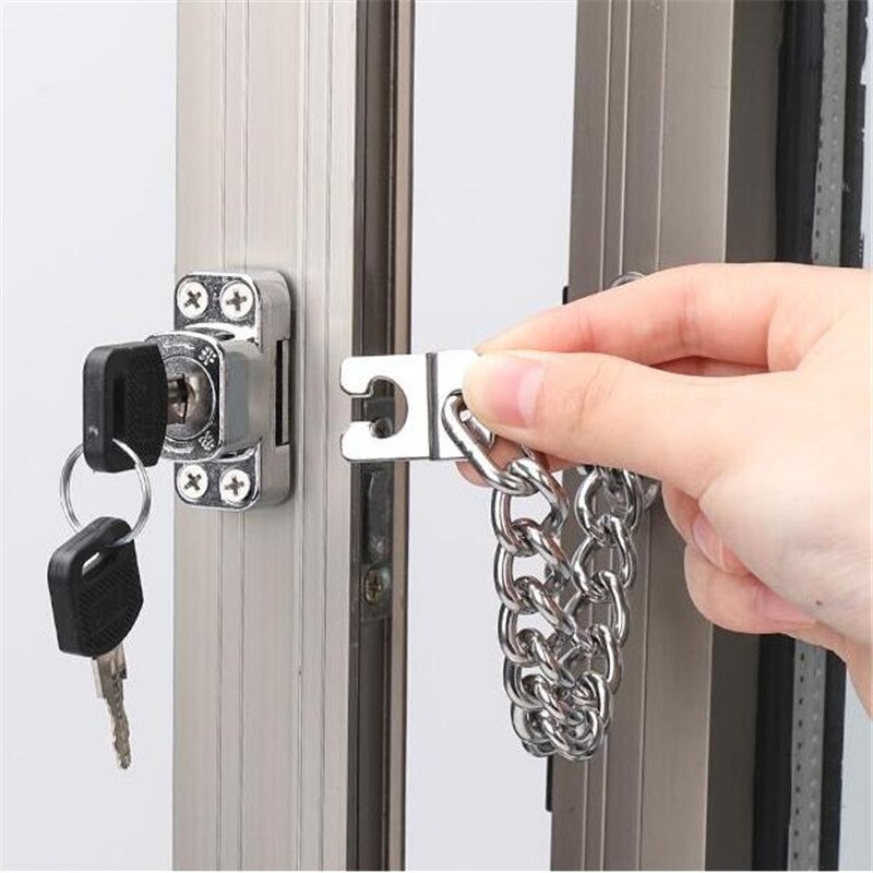 Door Window Lock Anti Theft Security Sash Tilt Latches Child Protection Moving Door Hasp Home Doorstop Guard Chains Clamp