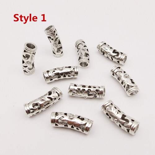 10pcs/pack different 4 styles metal viking hair braid dread beard dreadlock beads rings tube for Styling Accessories: 10pcs Style 1