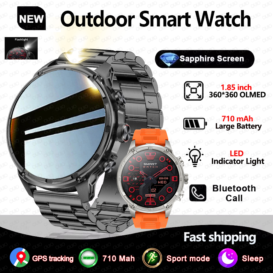 2025 1.85 polegadas ultra hd relógio inteligente 710 mah bateria grande nfc detecção bluetooth chamada esportes fitness smartwatch para huawei xiaomi
