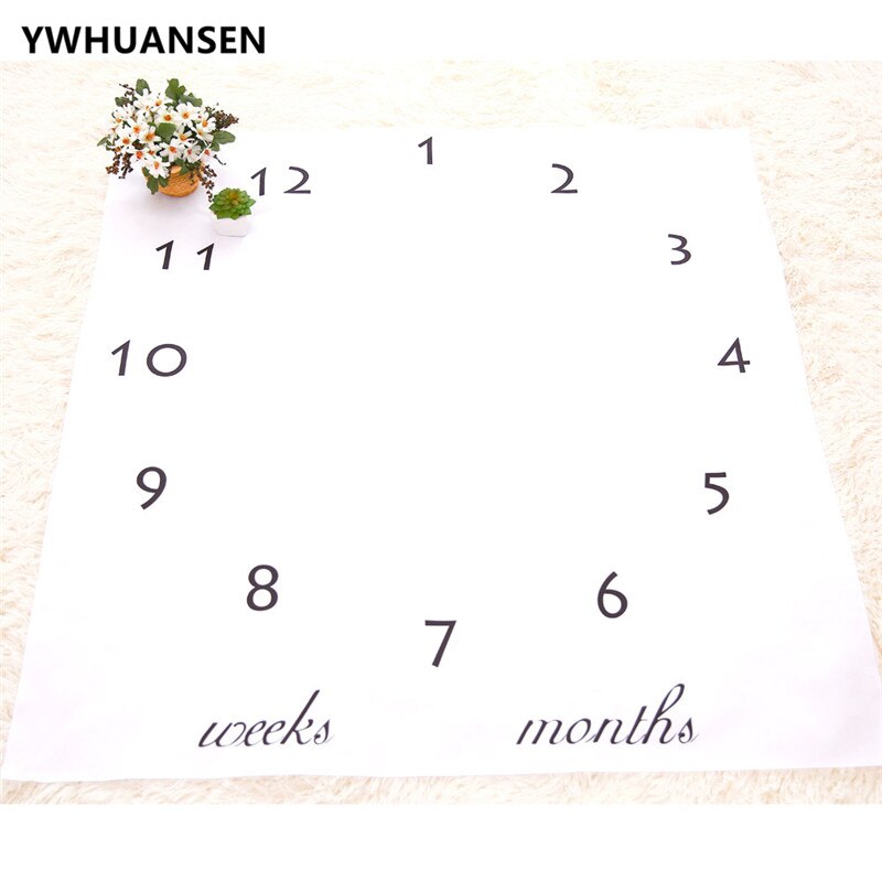 YWHUANSEN 100*100CM Cotton Baby Posing Props Grow Baby Photographing Monthly Blanket Props For a Photo Shoot of Newborn Stuffs