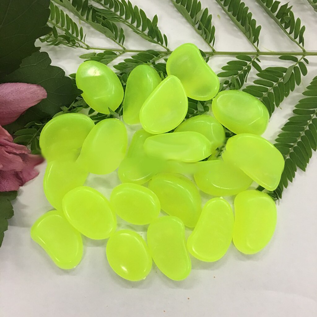 100 stuks glow in the dark tuinkiezels, lichtgevende stenen, stenen voor looppaden, tuinpaden, patio's, gazons, tuindecoratie, lichtgevende stenen: Geel