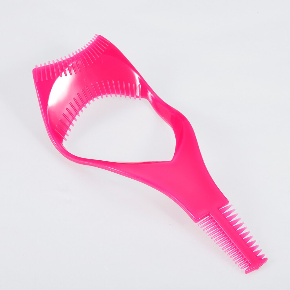 1Pcs 3 In 1 Shield Gids Guard Lash Curler Wimper Curling Kam Makeup Tools Wimpers Cosmetica Curve Applicator Kammen accessoires: Rose red