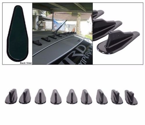 Universele Evo-Stijl Pp Dak Shark Vinnen Spoiler Wing Kit Vortex Generator 10Pcs