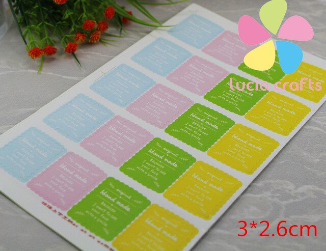 ! lucia crafts multi option seal sticker papieren label taartverpakking verpakkingslabel  i0429: 2 vellen 40 stuks