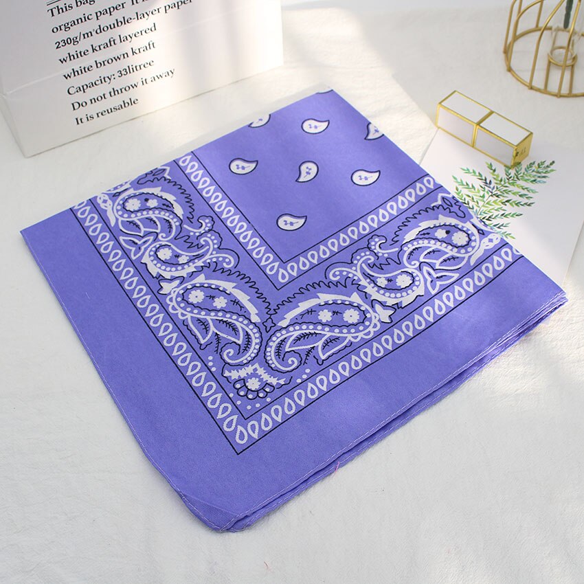 Bandana Vierkante Hoofd Hip Hop Zwart Sjaals Vrouwen Sport Bandana Haarband Sjaal Sport Hoofddeksels Zakdoek: Licht Paars