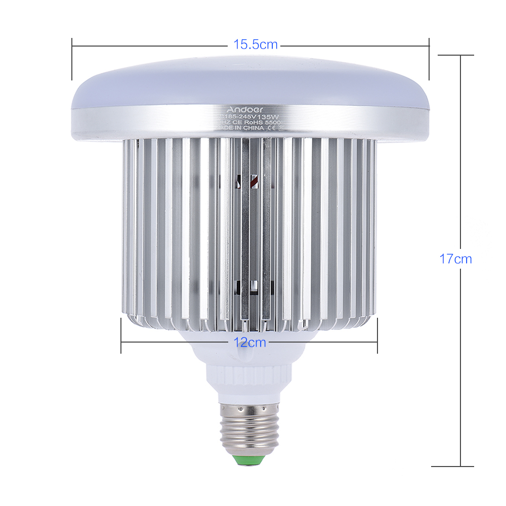 Andoer Foto Studio Licht Fotografie 135 w LED Lamp Gloeilamp 132 Kralen 5500 k E27 Fotografische Verlichting