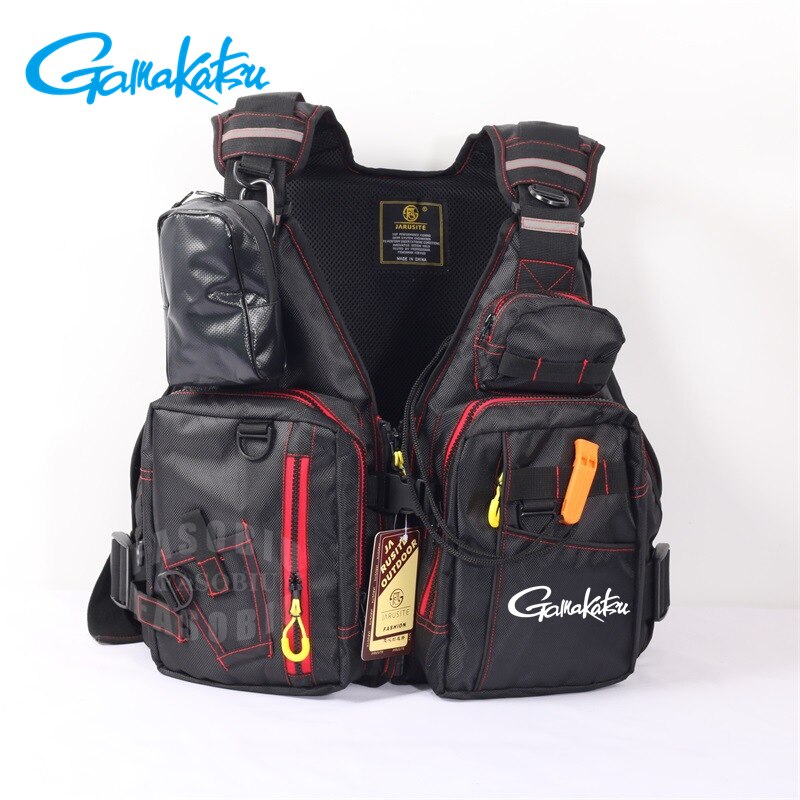 Gamakatsu Fishing Vests Life Jacket Buoyancy Suit Adult Breathable Waterproof Sea Fishing Travel Multi-Pockets Vest: Photo Color 5