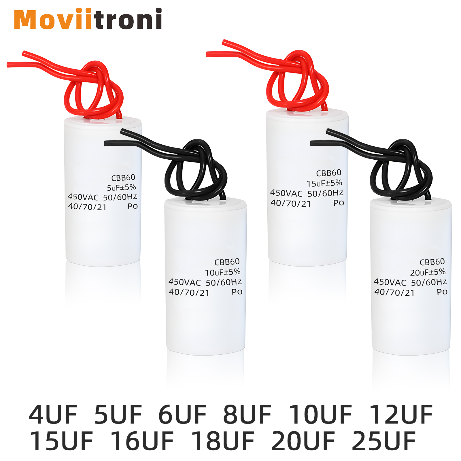 CBB60 Kondensatoren Motor- Lauf Für Starten Wasser Klimaanlage Kompressor Luftpumpe Maschine 1Stck 4fu 5uf 8uf 10uf 12uf 16uf