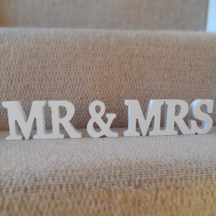 Rustic Wedding table decoration wooden letters Mr & Mrs marriage anniversary party supply centerpiece