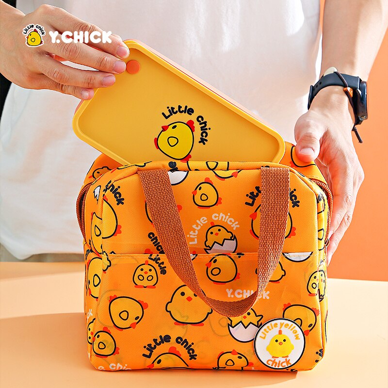 Y.Chick Kids Lunch Box For School Microwave Plastic Bento Lunch Box With Movable Compartments Salad Fruit Food Container Box