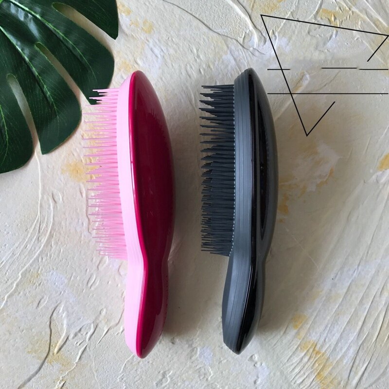 1Pc Anti-Static Hair Brush Comb Styling Teezer Shower Electroplate Detangling Massage Comb for Salon Styling Hair