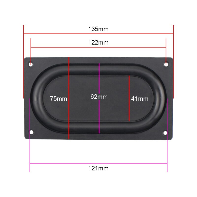 GHXAMP-Radiador de diafragma de graves de 135x75MM, caucho de baja frecuencia, 3,5 pulgadas, 4 pulgadas, lámina vibratoria pasiva de bajos, 2 uds.