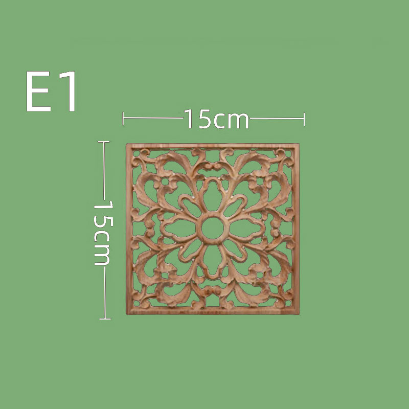 Accessori per mobili intagliati in legno in stile europeo - Sculture cave quadrate in legno massello per porte dell'armadio, cucina e decorazioni per la casa: Cioccolato