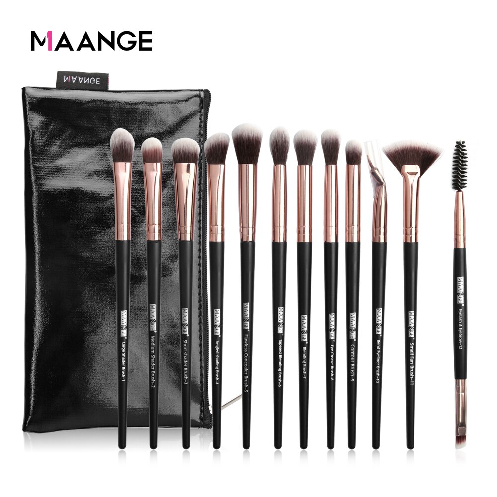 Make-Up Kwasten 12Pcs Eye Make-Up Kwasten Set Met Cosmestic Tas Oogschaduw Blending Make Up Borstel Voor Make-Up Beauty gereedschap Kit
