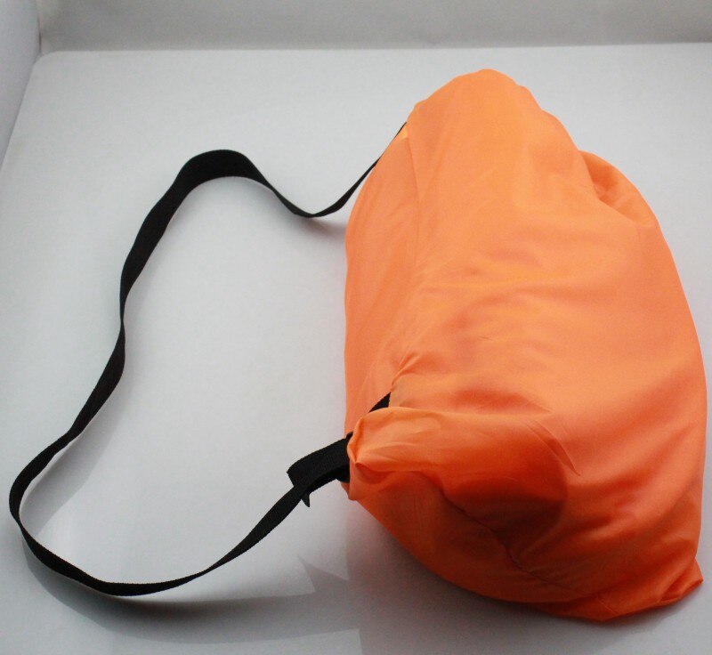 1 stk 6 farver oppustelig sovepose camping flerfarvet air bed lounger doven taske hangout laybag air sofa: Orange