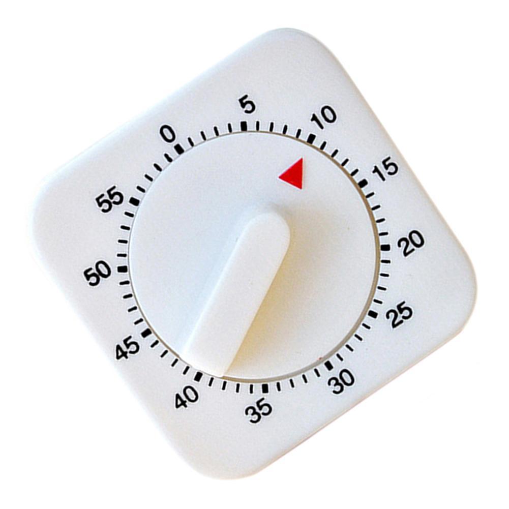 Novelty White Square 60-Minutes Mechanical Timer Reminder Counting for Kitchen Mechanical Timer