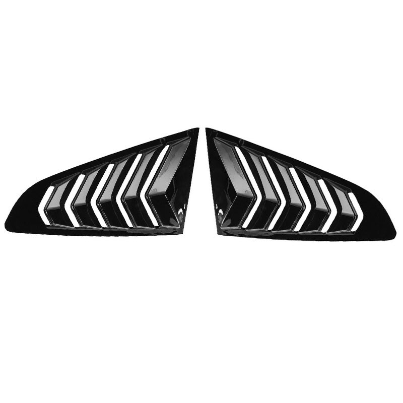 Car Glossy Black Quarter 1/4 Side Window Louver Cover for Ford Mustang