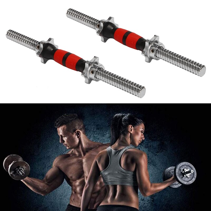 Manubri filettati cromati da 40CM Bar con manubri regolabili maniglie per sollevamento pesi attrezzature per allenamento palestra