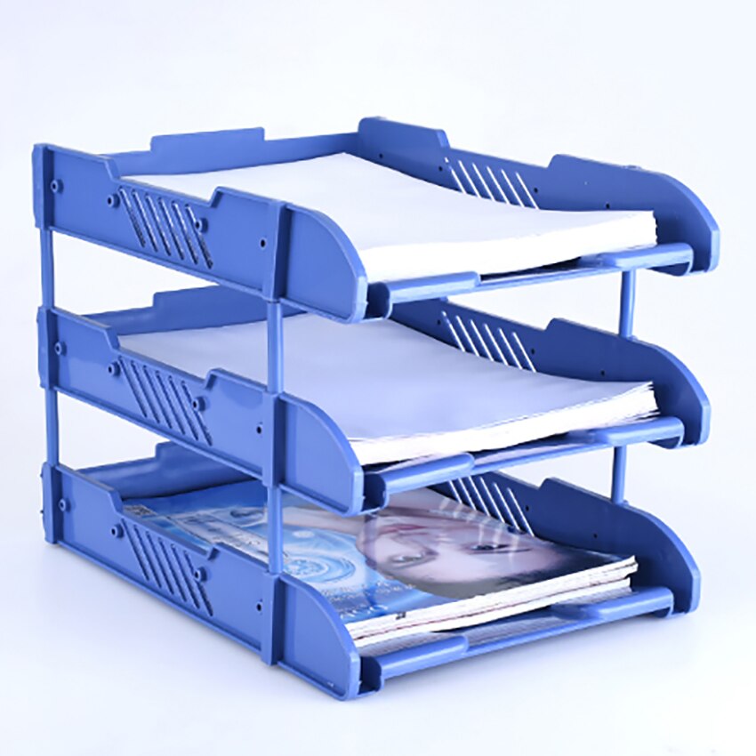 3-layer File Tray Mesh File Holder Stand Organizer Container Document Tray for Magazine Letter Paper Document Home Office Desk