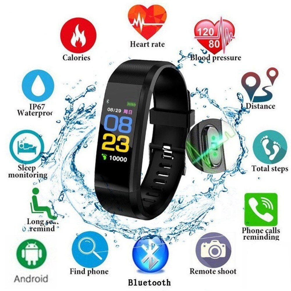 Waterproof Smart Bracelet Sport Smart Watch Heart Rate Fitness Tracker Men Smart Wristbands For Android IOS Smart Band