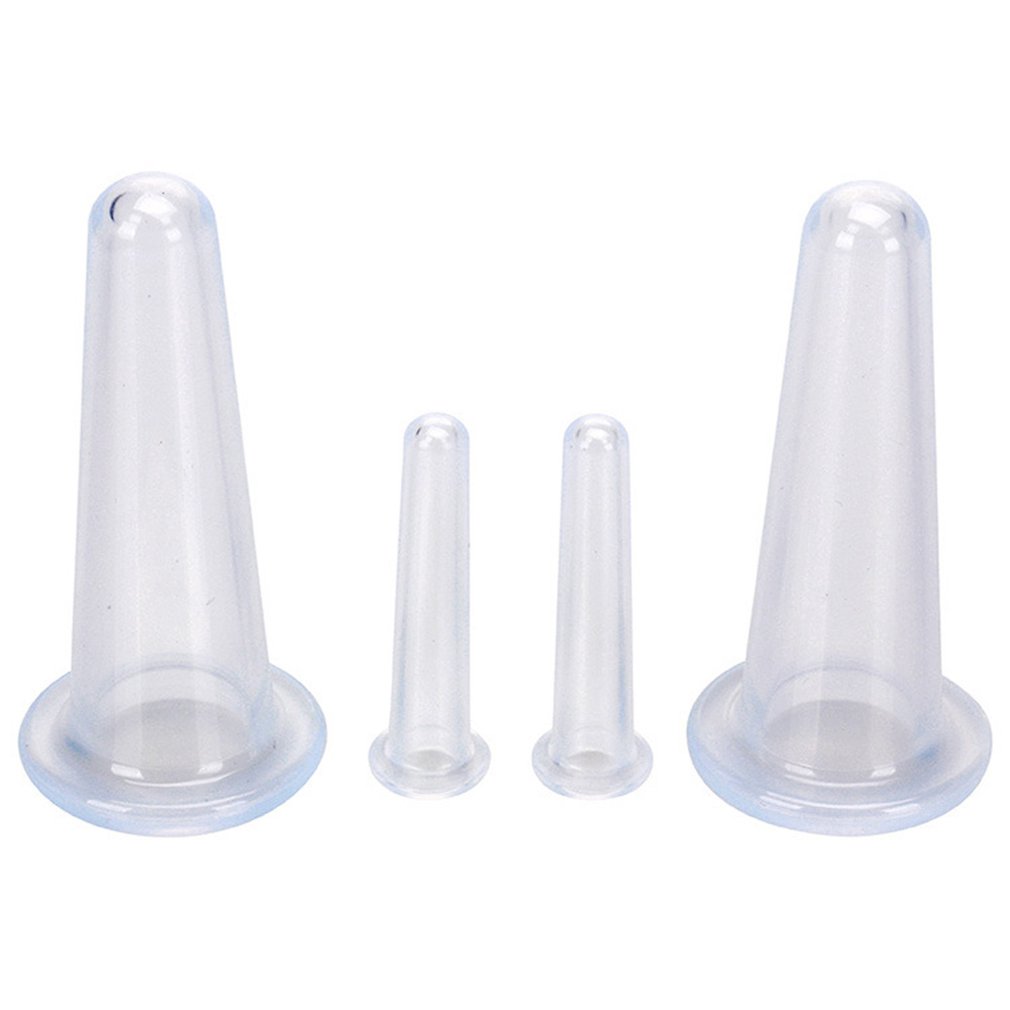 4 Stks/set Sterke Zuigkracht Siliconen Body Massager Vacuüm Cupping Cups Anti Cellulite Vacuüm Cupping Cup