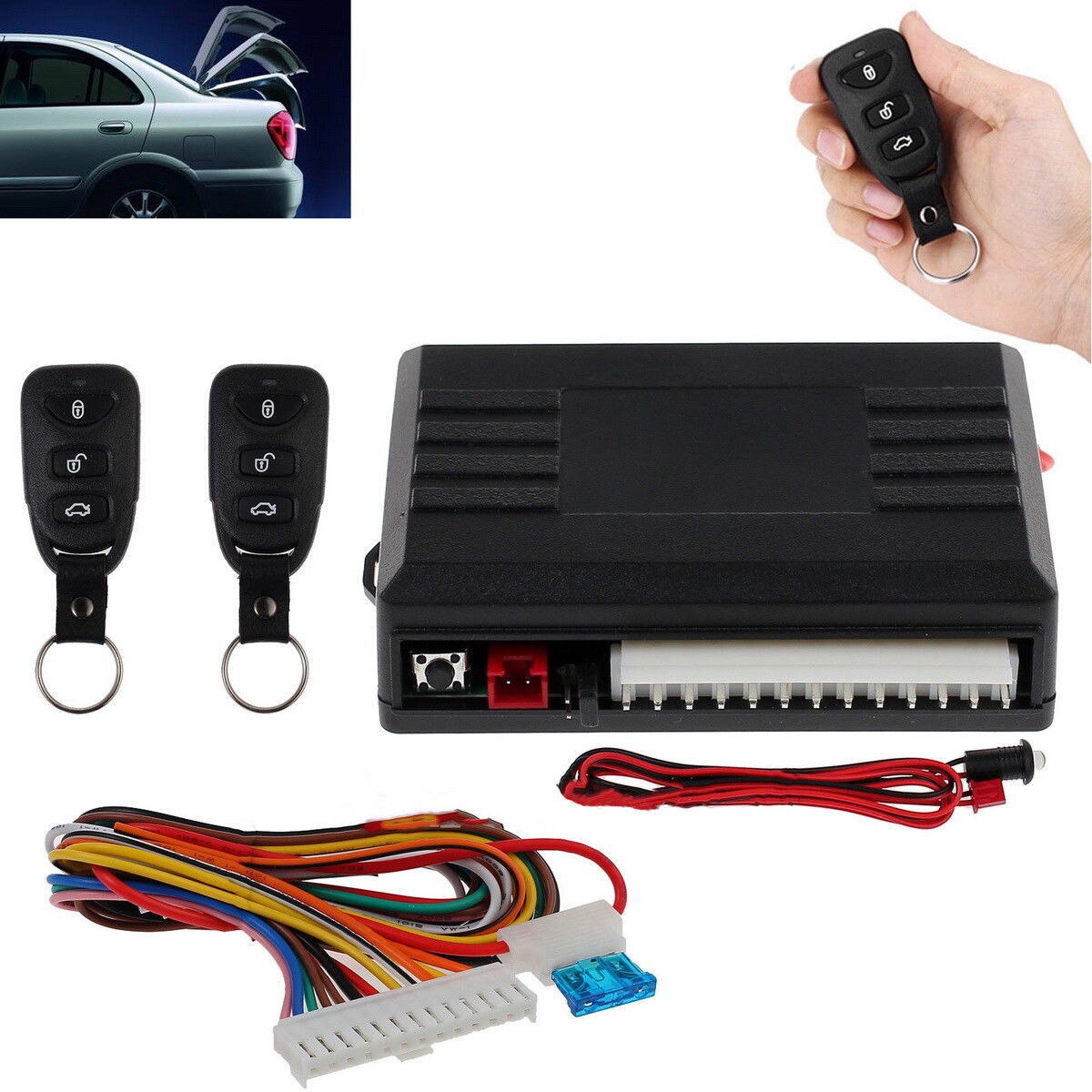 Universal Car Auto Remote Central Door Locking Kit Vehicle Keyless Entry System With 2 Remote Controller