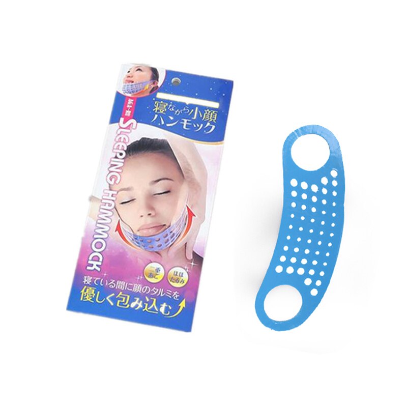 3 Kleuren Multifunctionele Professionele Slaap Silicagel Mesh Ademende Dunne Gezicht Bandage Voor Vrouwen Lift Gezicht Care Tool: Blue-1pc