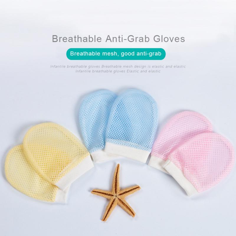 3 couleurs bébé soins bébé gants respirant maille Anti-grippage gants -né Protection de sécurité résistant aux rayures gants