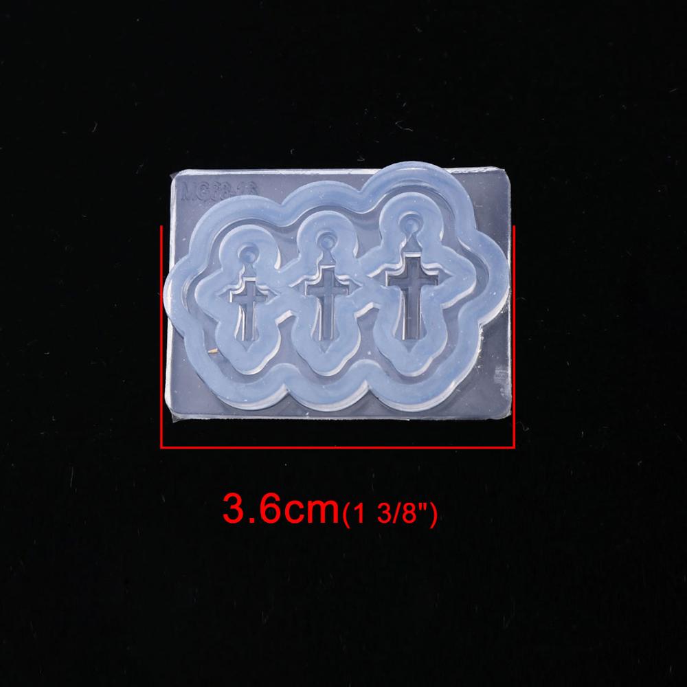 Doreen Scatola di Silicone Stampo In Resina Per Monili Che Fanno Rettangolo Trasparente Sereno Croce Gioielli FAI DA TE Regali di 3.6cm x 2.7 cm, 1 pezzo