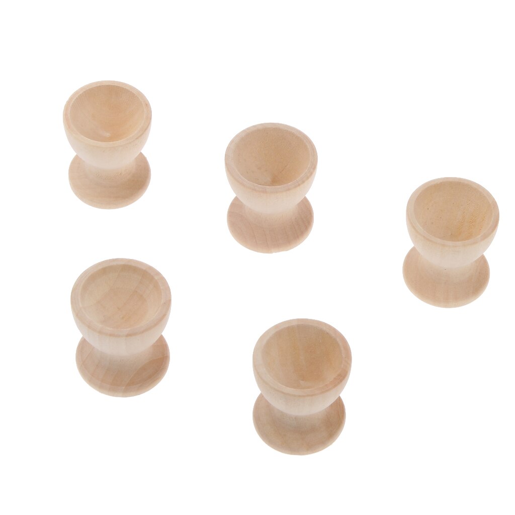 Set Van 5 Eieren Ei Ei Houder Ei Houder Eieren Stand Houten Accessoires-