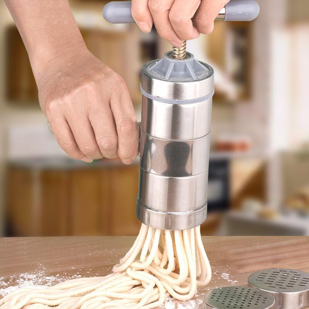 Hem manuell press pasta maskin rostfritt stål nudel maker vev fräs frukt juicer spaghetti gör maskin köksredskap
