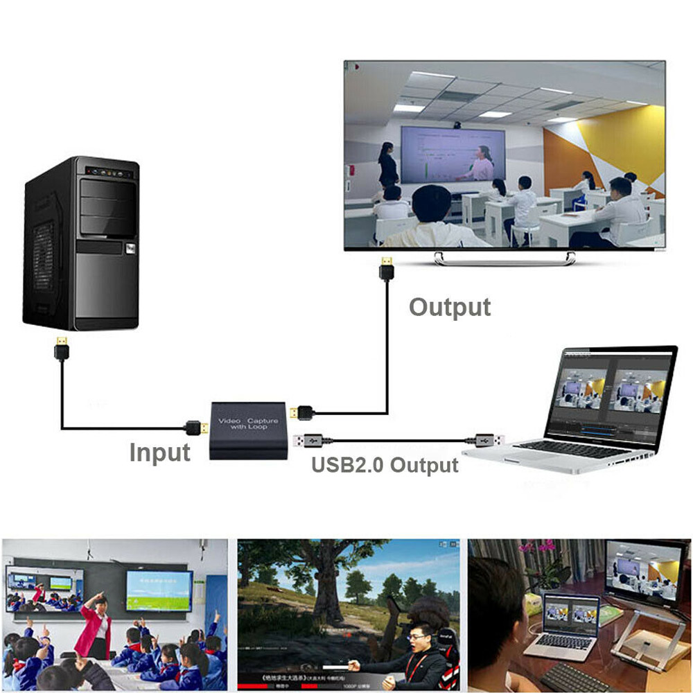 HDMI Video Capture Card Screen Record USB 2.0 1080P Game Capture Streamer Device Conference @M23