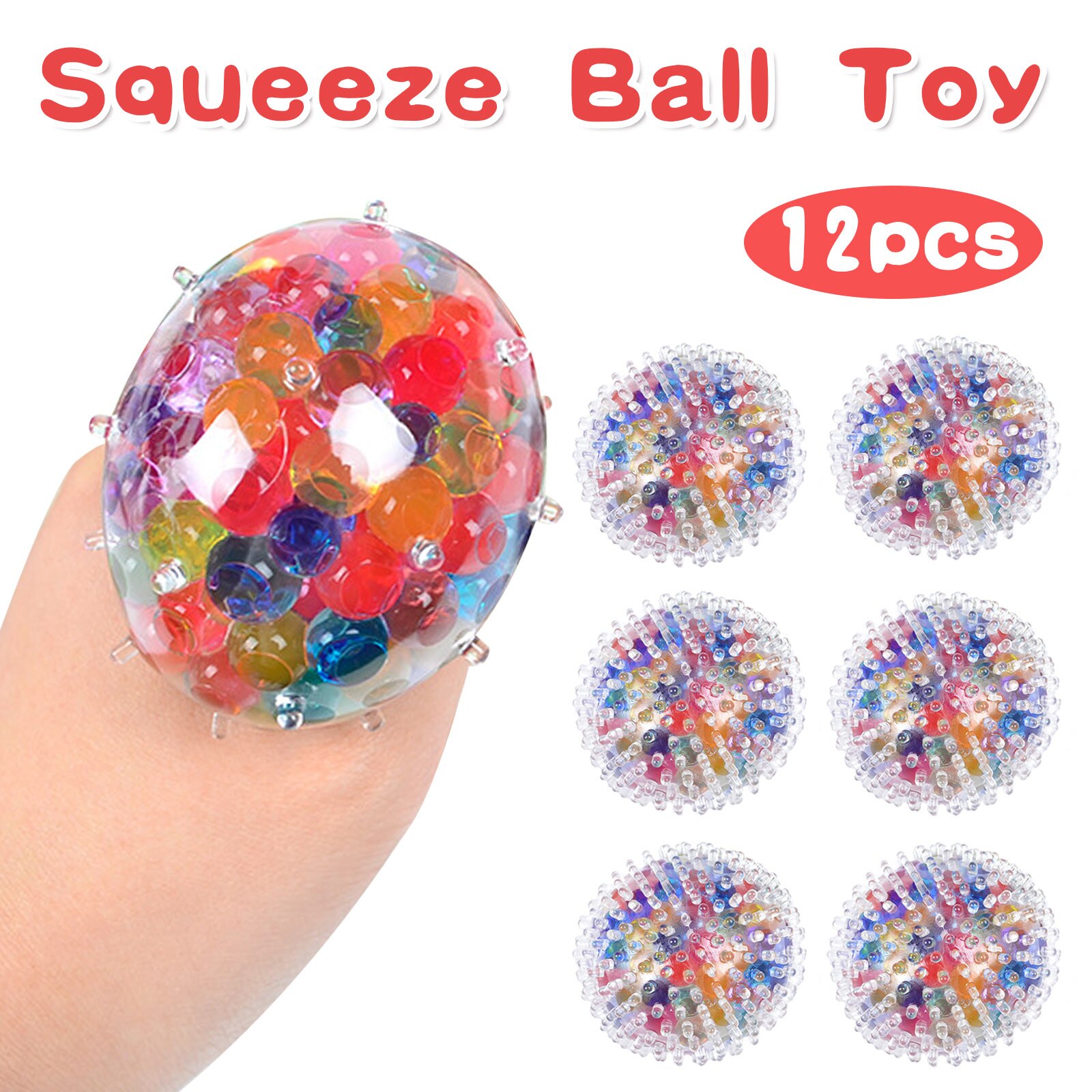 12PCS Stress Relief Squeeze Balls - Anxiety Relief Toys for Kids & Adults - Fun Party Favors