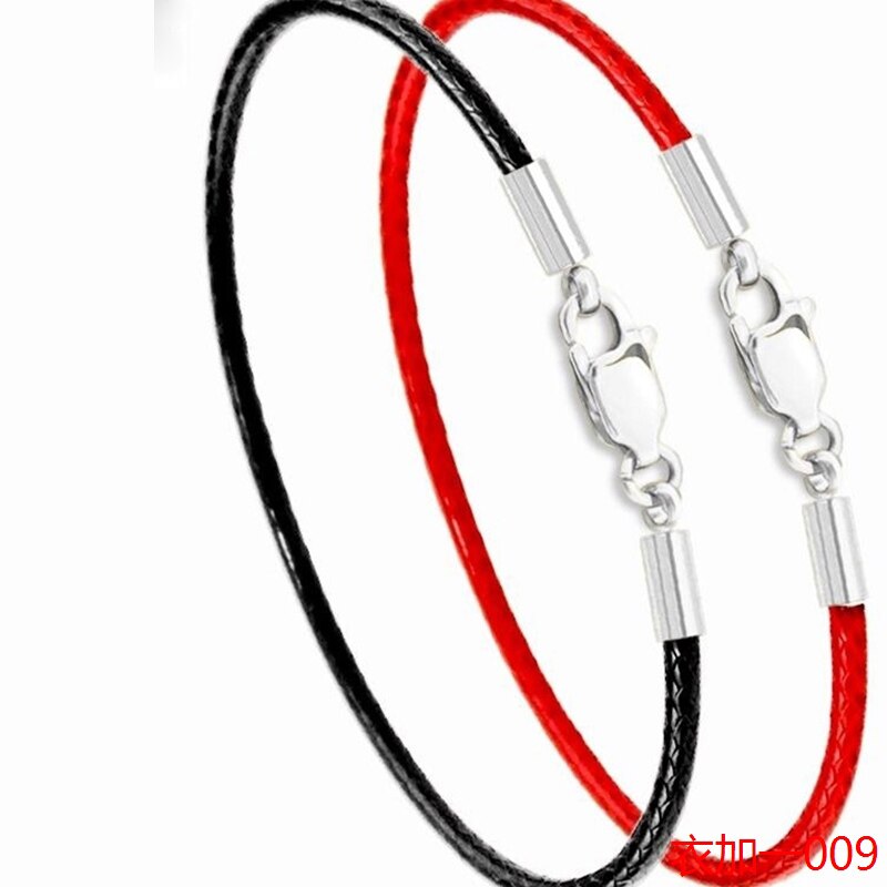 Pulsera clásica de cuero de cuerda de , pulsera de hilo rojo, pulsera de cordel rojo para mujeres, hombres, pulseras de langosta SL501