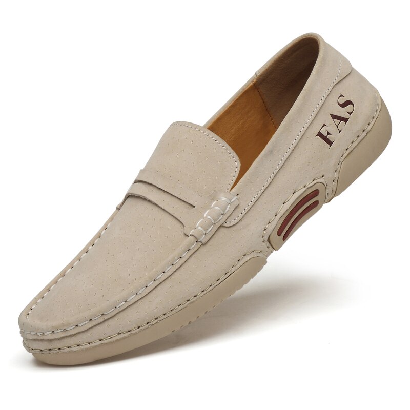 Muts schoenen ademend heren loafers schoenen autoschoenen zakelijk formeel kleding casual peas schoenen *: Beige / 10