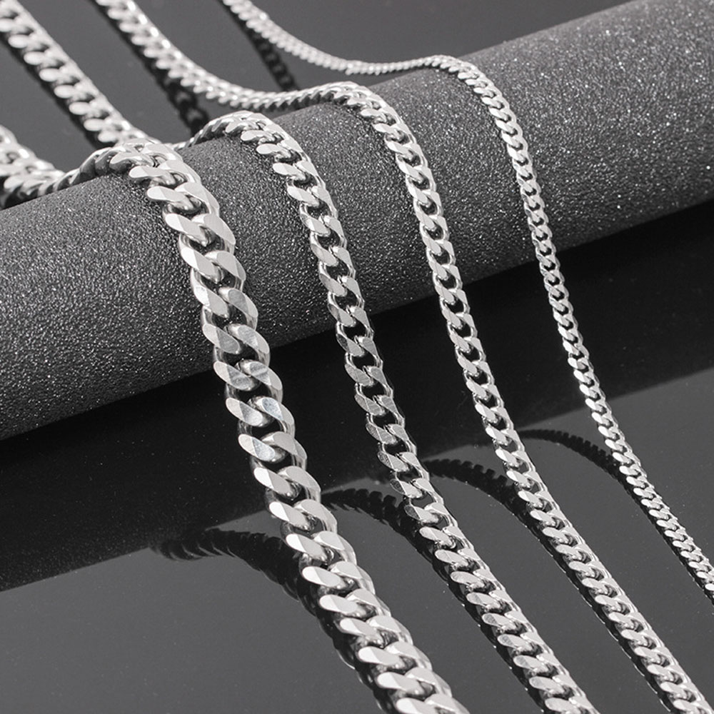 Men's Cuban Link Chain Size 3.6/5/6/7/8/9mm Men's Punk Necklace Stainless Steel Male Jewelry for Men