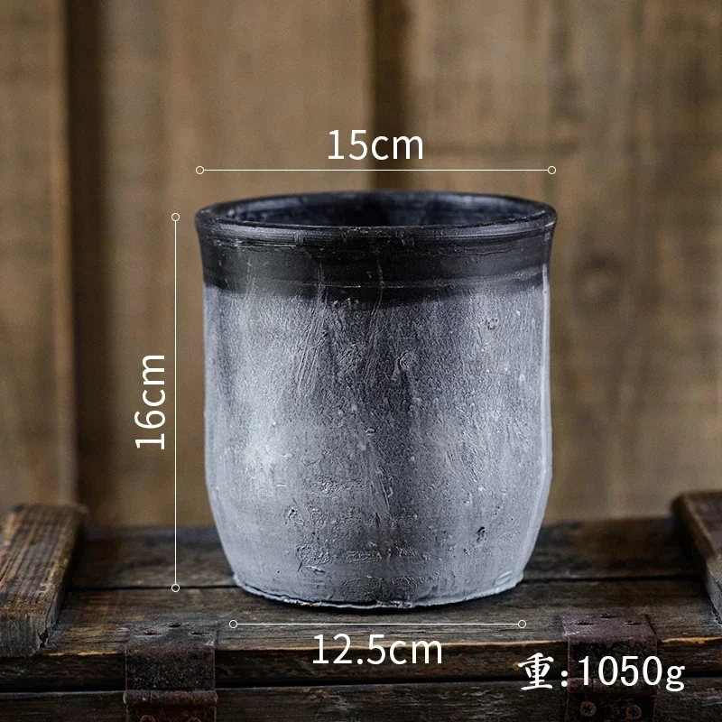 Maceteros antiguos de cerámica desgastada, jarrones de arcilla rústica para decoración de balcón, adornos prácticos de escritorio de oficina sin tiempo: Lavanda